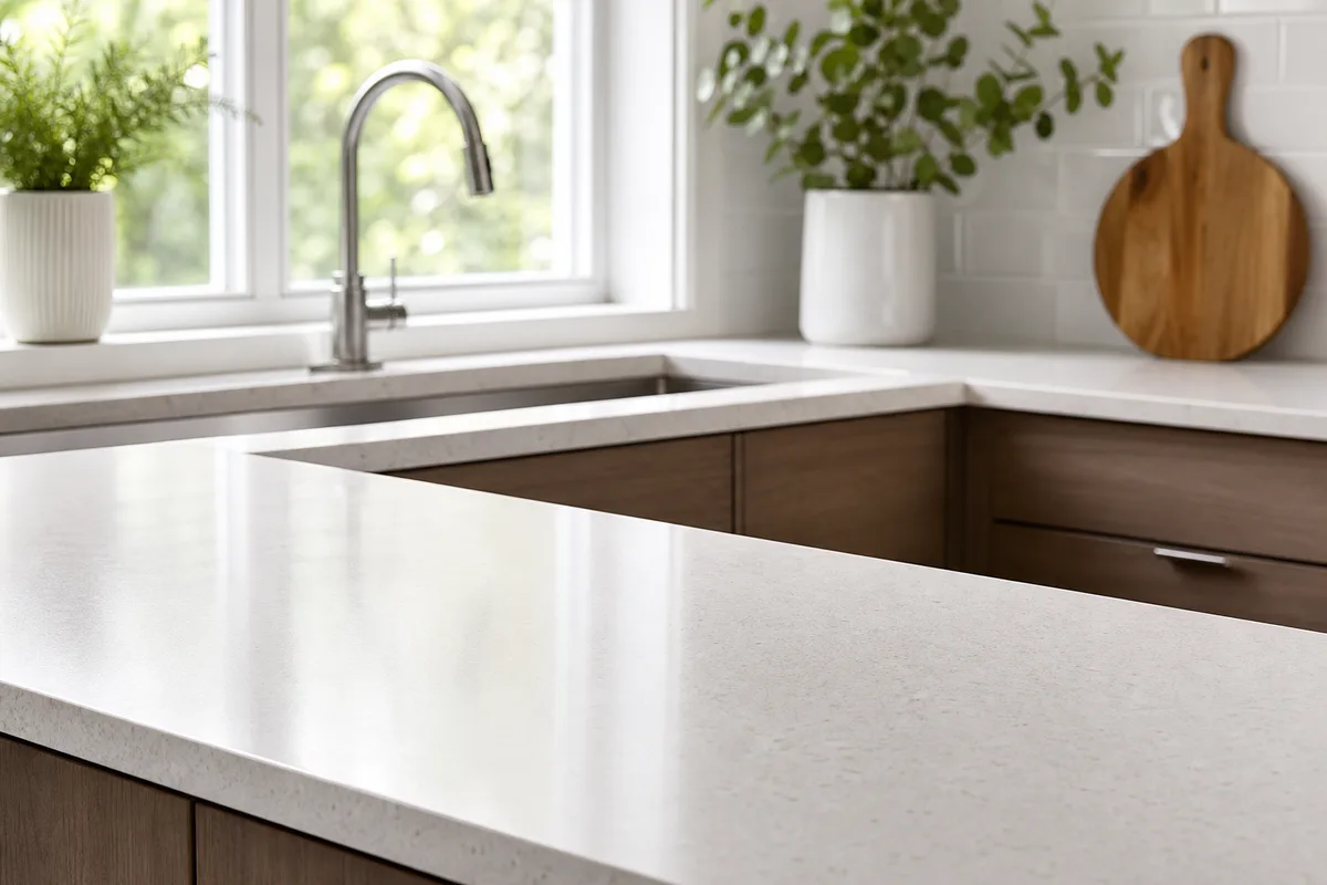 A clean, clear kitchen counter with no food left out